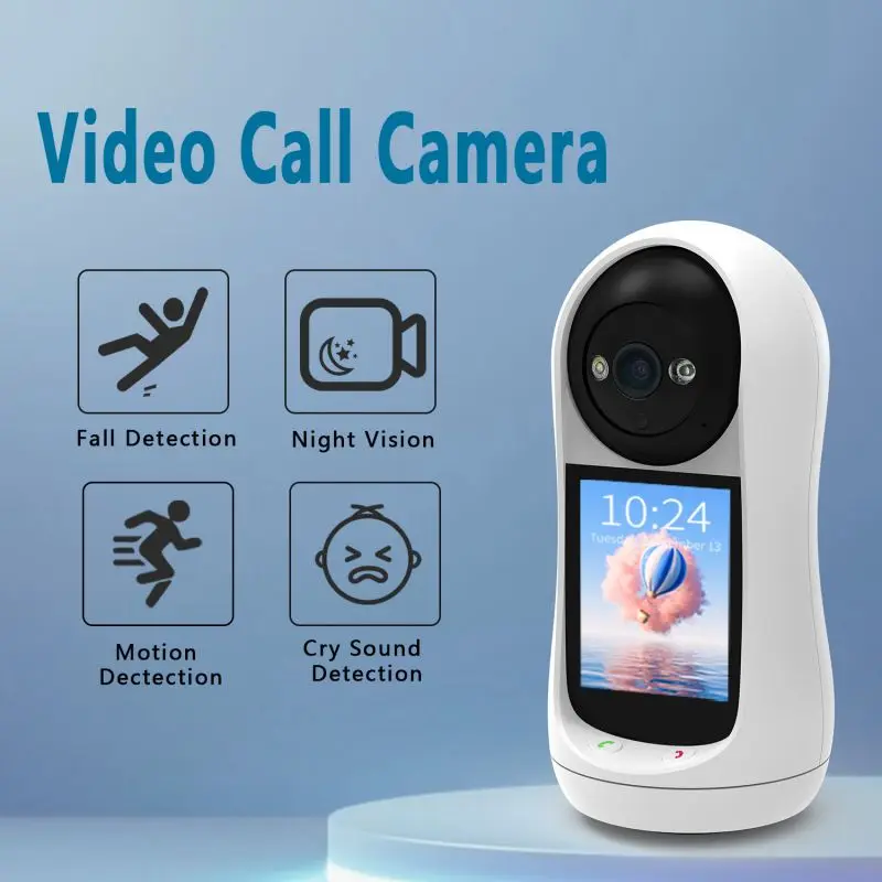Video Call 3MP Baby Monitor Camera With 2.8 Inch IPS Display Pan-Tilt 360 Viewing ICSEE WiFi Camera Human Detection AI Alarm
