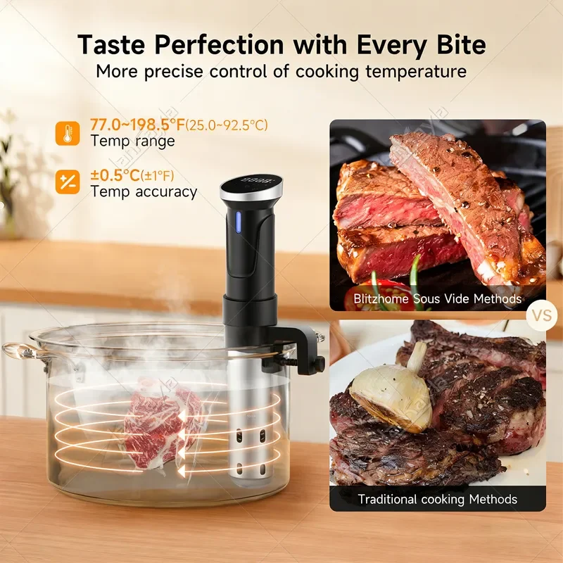 Sous Vide Precision Cooker Immersion Circulator Low Temperature Slow Cooking Machine for Home Kitchen Vacuum Sealed Food