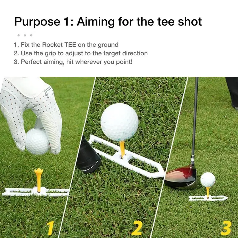 Tees For Golfing Practice 3pcs Professional Golf Practice Rocket Tees Rocket Design Golf Practicing Tool For Court And Driving