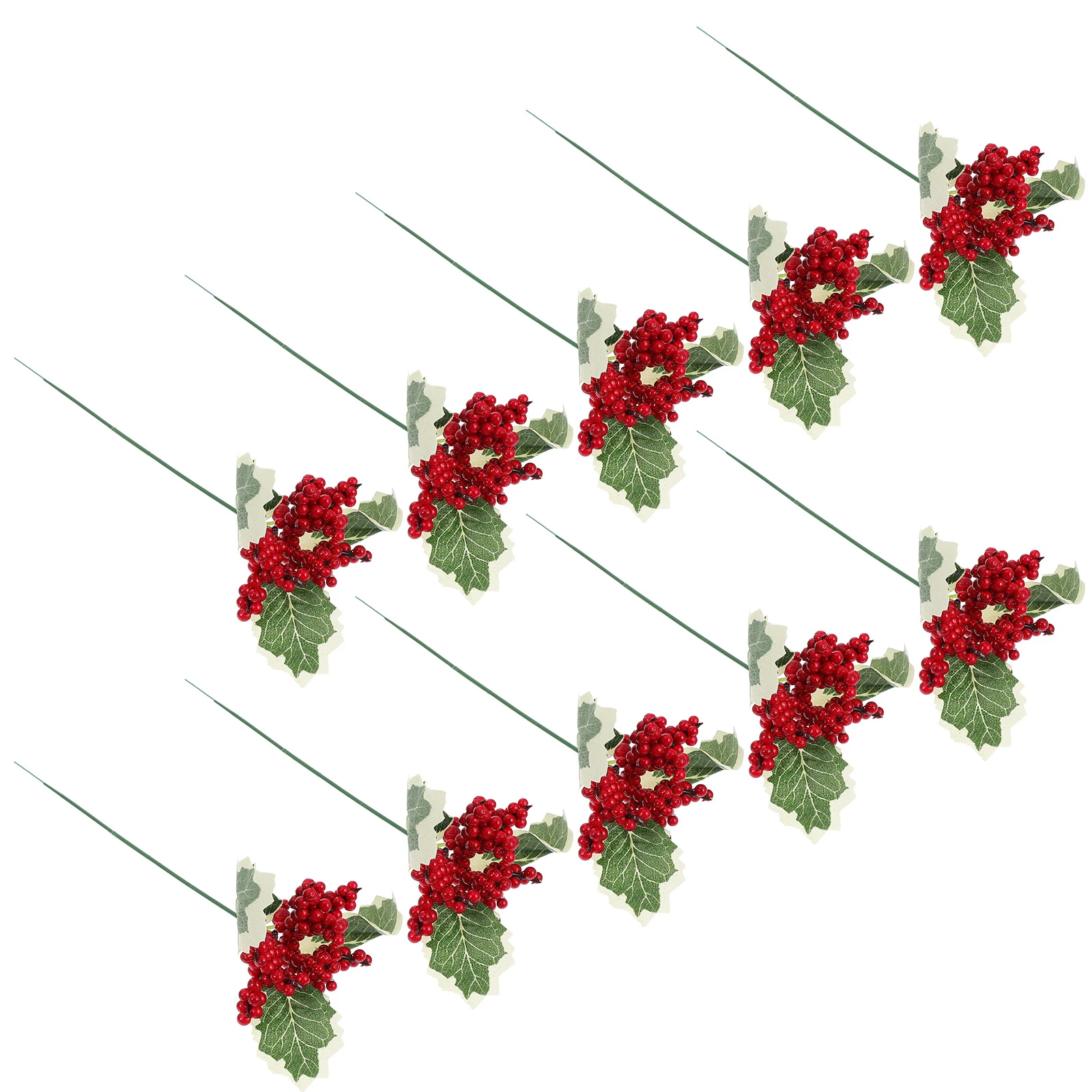 

6pcs Artificial Red Berry Branches Christmas Decoration Pink Table Winter Simulation Xmas Props DIY Floral
