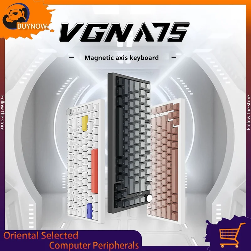 Spot VGN A75 magnetic shaft mechanical keyboard customization for Fearless Contract FPS e-sports gameing with hot-swappable RT