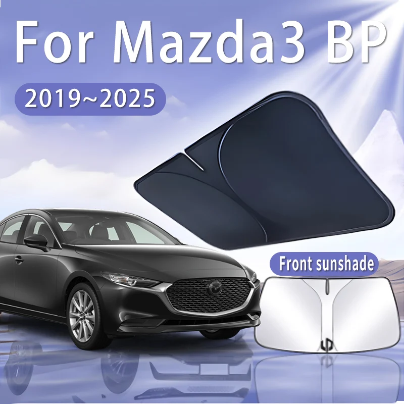 Foldable Car Sun Visor For Mazda3 BP 2019~2025 2023 2024 MK4 Front Windshield Sunshade Heat Insulation Summer Auto Accessories