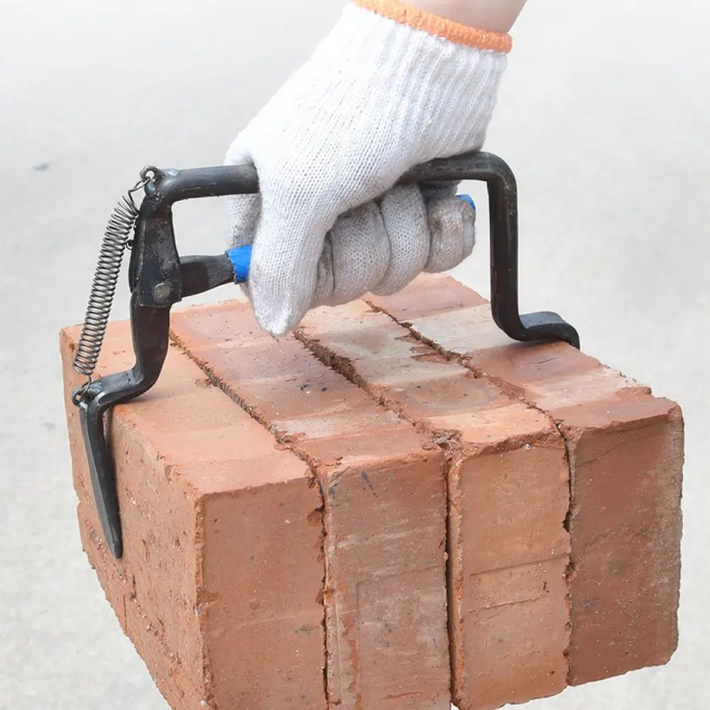 High Strength Steel Brick Clamp Adjustable Masonry Tool Hand Held Block Carrying Gripper For Construction Projects