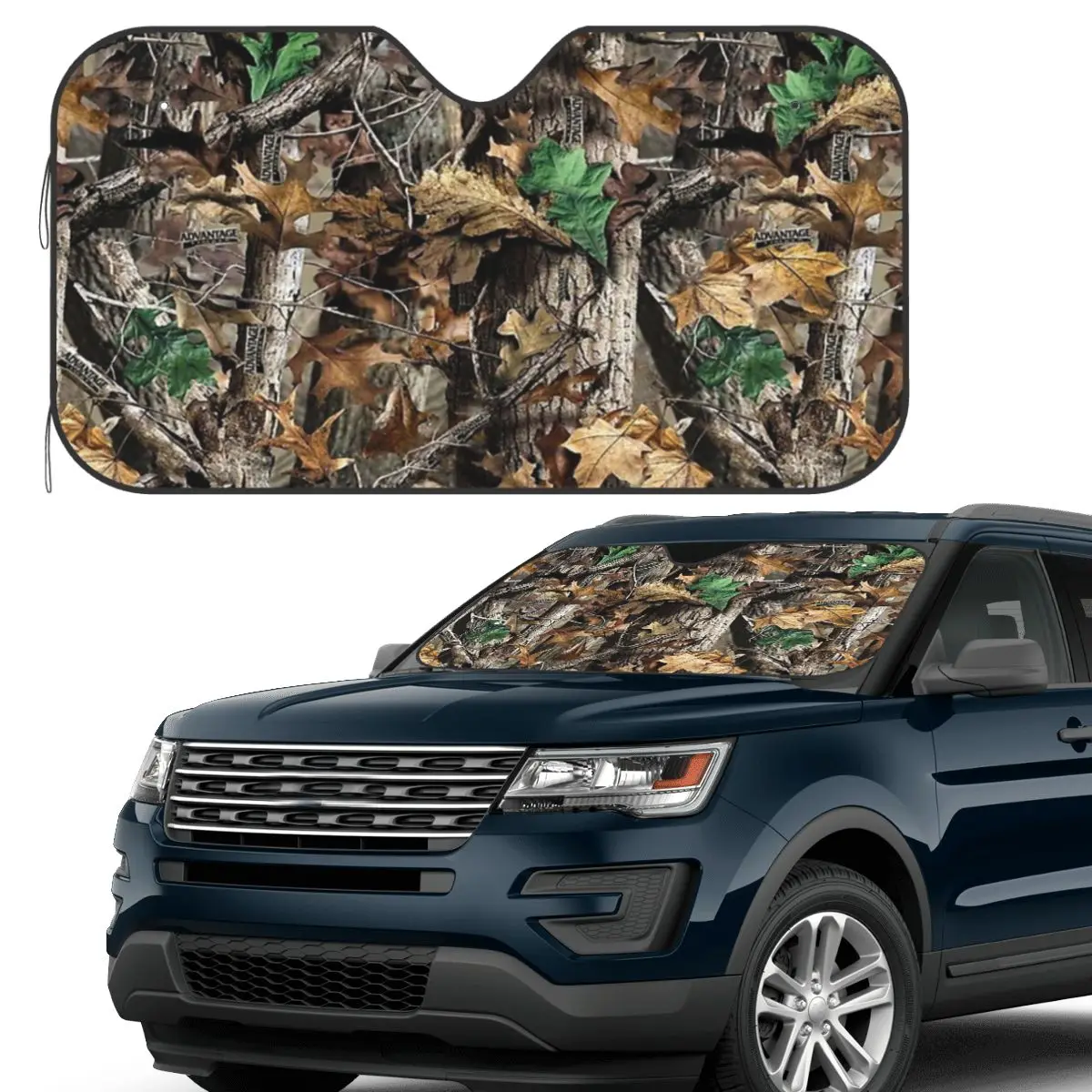 

Real Tree Camouflage Sunshade Windscreen Car Front Windshield Window Sun Visor Accessories Covers