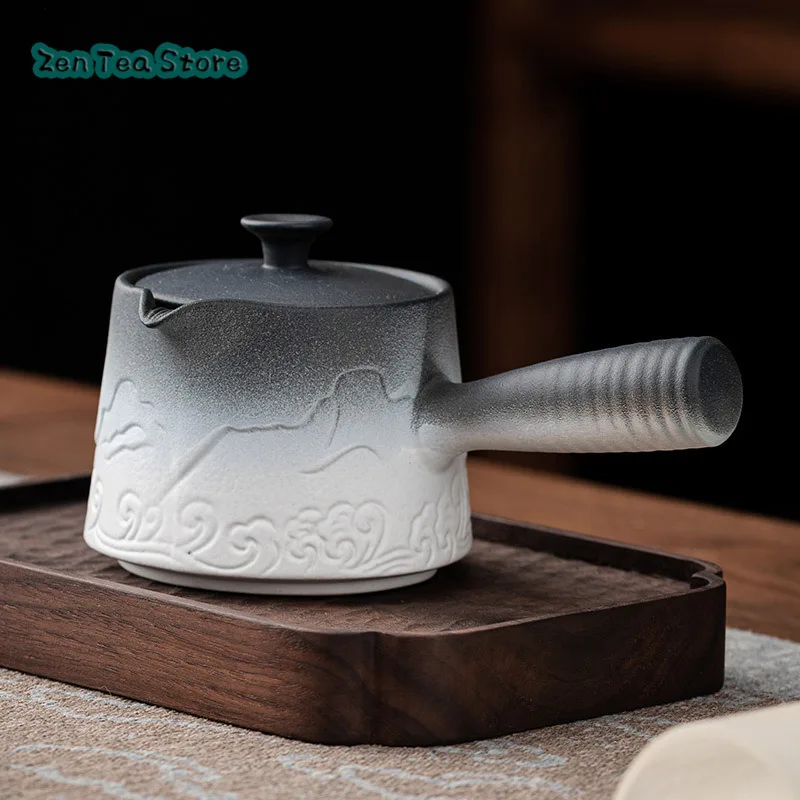 Side Teapot Chinese Teapot Modern Simple Household Filter Single Pot Ceramic Kung Fu Tea Set Anti-ironing Tea Infuser