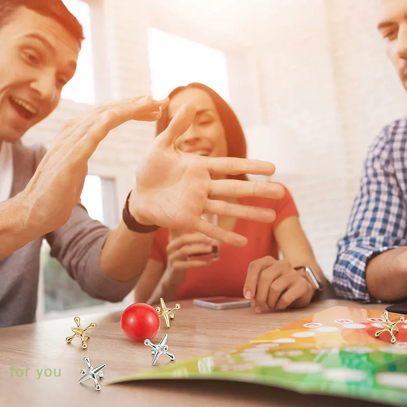 Vintage Style 11pc Metal Jack Game; Includes 10 Jacks, 1 Ball; A Smart Stress Reducing Toy