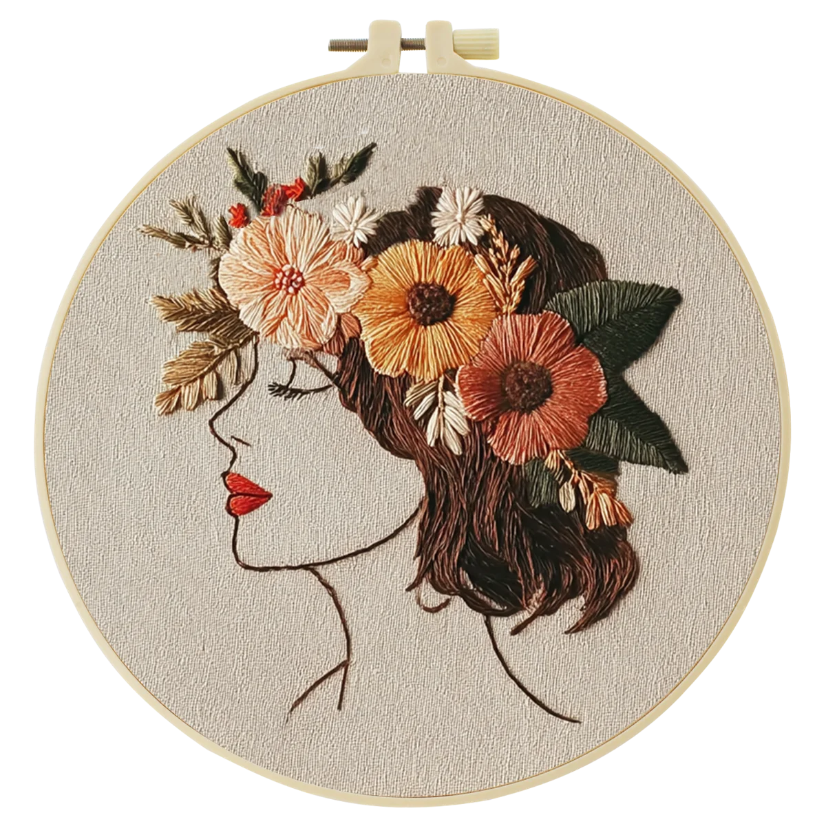 1 Stück 20X20CM/15X15CM 7,87/6,3 Zoll Stickerei-Starter-Kit für Frauen DIY-Kit DIY-Stickerei-Set Handarbeits-Set für Anfänger – Detail 3