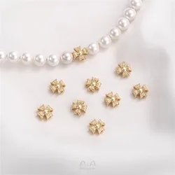 Collana con bracciale fai da te con perline fatte a mano con perline incrociate placcate in oro reale 14K con accessori fatti a mano con perline