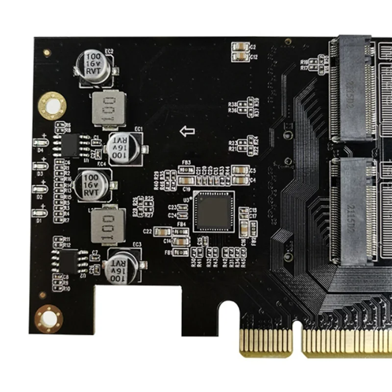 YSS-2X Pcie To M2 Adapter Card Pcie X16 4 Port M2 NVME M Key SSD Converter M.2 PCI Express X16 Adapter VROC Expansion Card