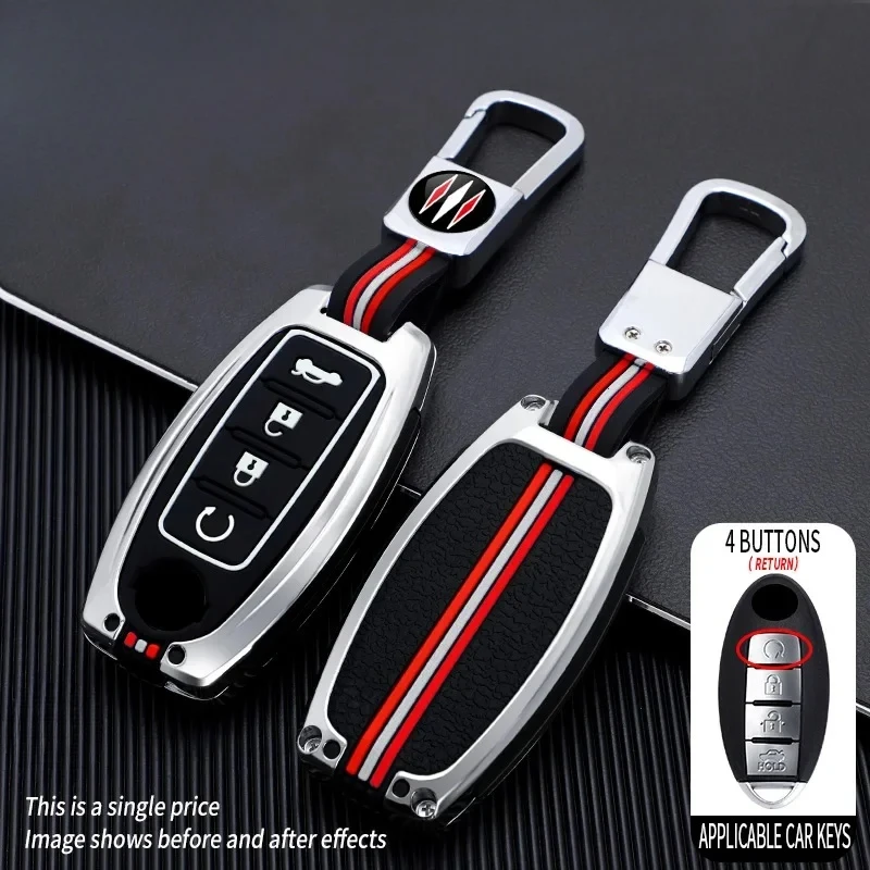 Para Nissan Rouge Maxima Altima Sentra Murano Qashqai Versa SR Sentra 2019 2018 Juke J10 J11 cubierta de llave de coche de Metal carcasa Fob