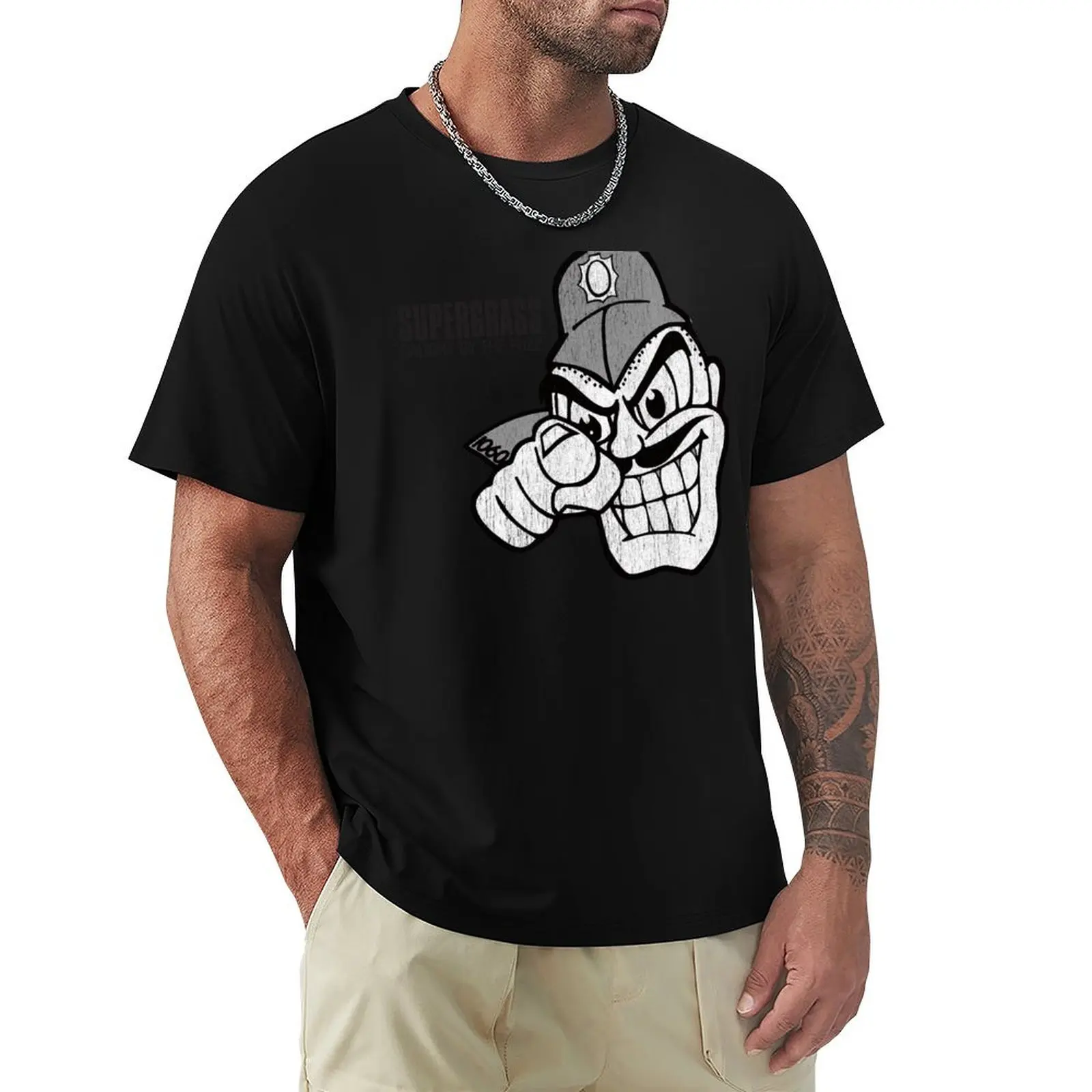 

Supergrass: Caught By The Fuzz T-Shirt Heavy Duty Casual Work Tee