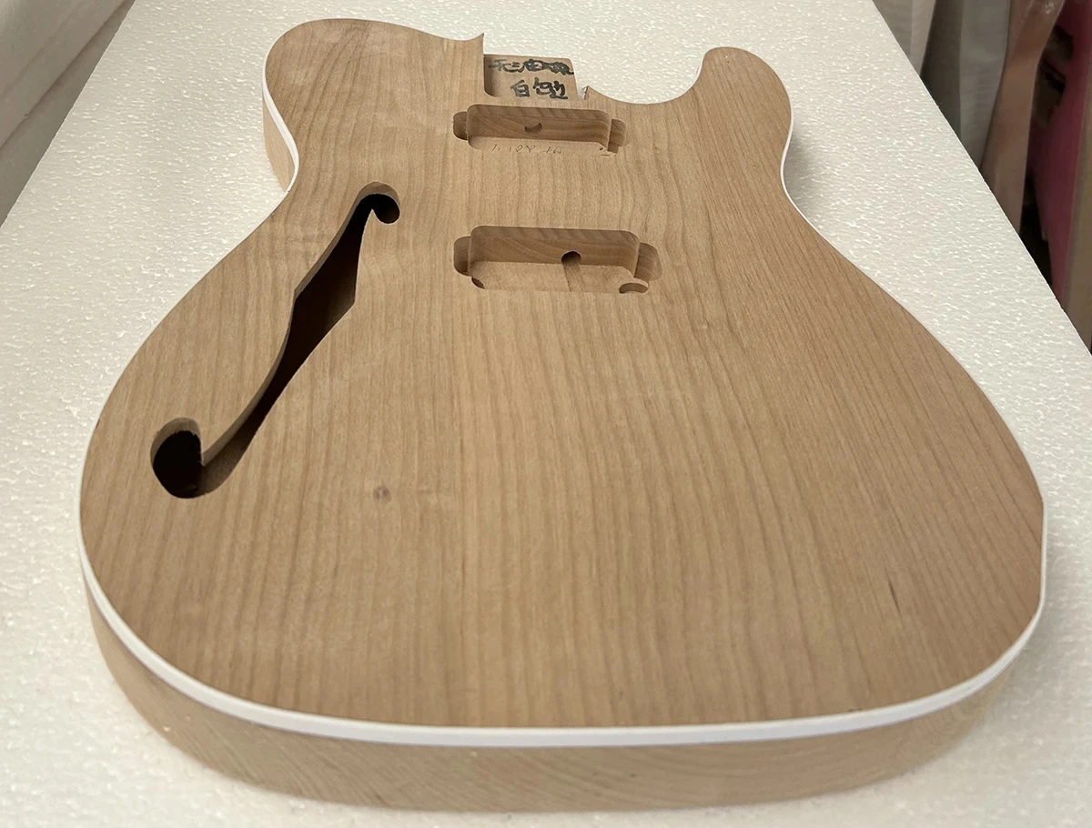 High Quality Semi Hollow 6 Strings  Guitar Kits Alder Body No Paint DIY Guitar Body Factory Customizable