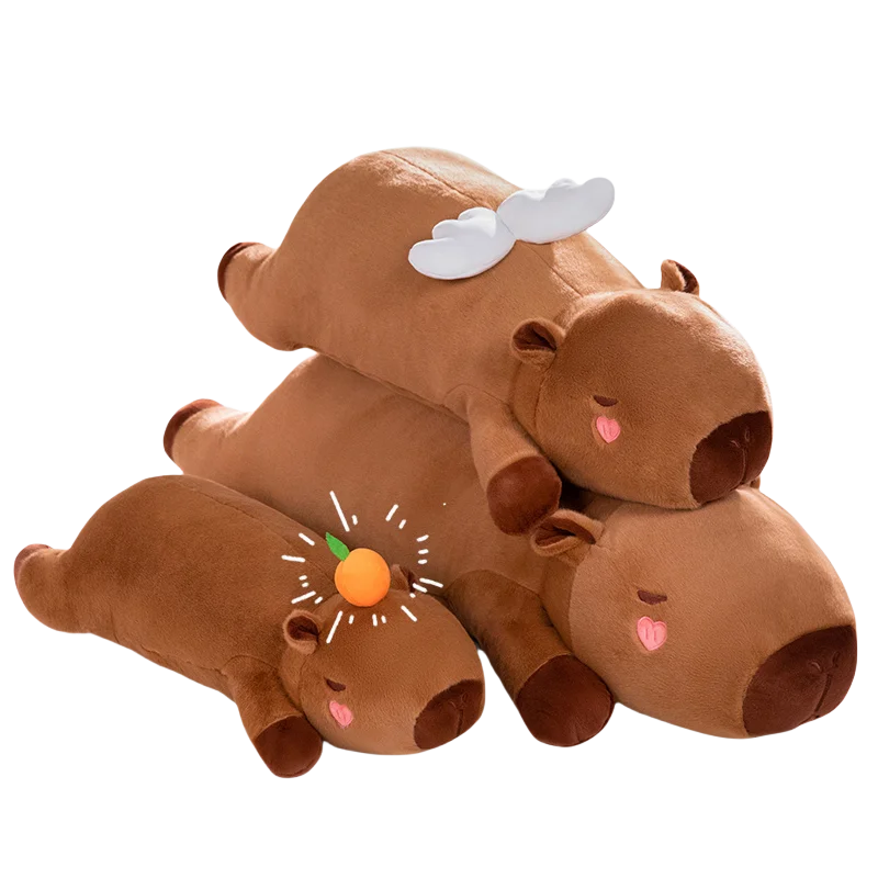 Giant size Big Capybara Plush Toy Stuffed Angel Wings Heart Cheek Orange Decor Capibara Nap Sleeping Throw Pillow Hug Cushion