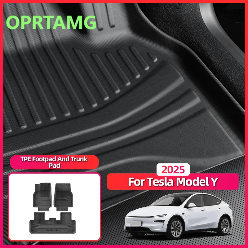 

Эмблемы для Tesla Model Y Juniper 2025 Light Edition, коврик для ног, коврик для ног из ТПЭ, коврик для багажника, инструменты для модификации автомобиля, Car Sti