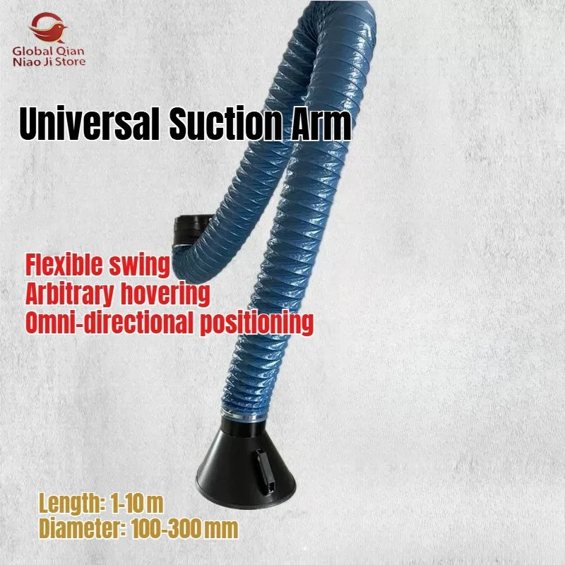 Universal Suction Arm, Fume and Dust Extraction, High‑Temperature Resistant and Flame‑Retardant, Freely Hoverable and Foldable