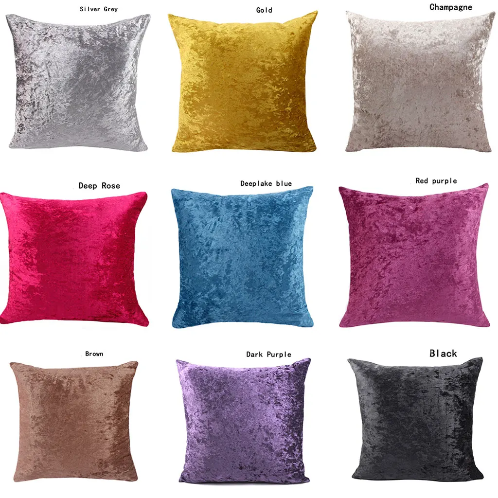 Plush Velvet Throw Pillow Cover Invisible Zipper Soft Cushion Case for Couch or Bed Decorative Pillows