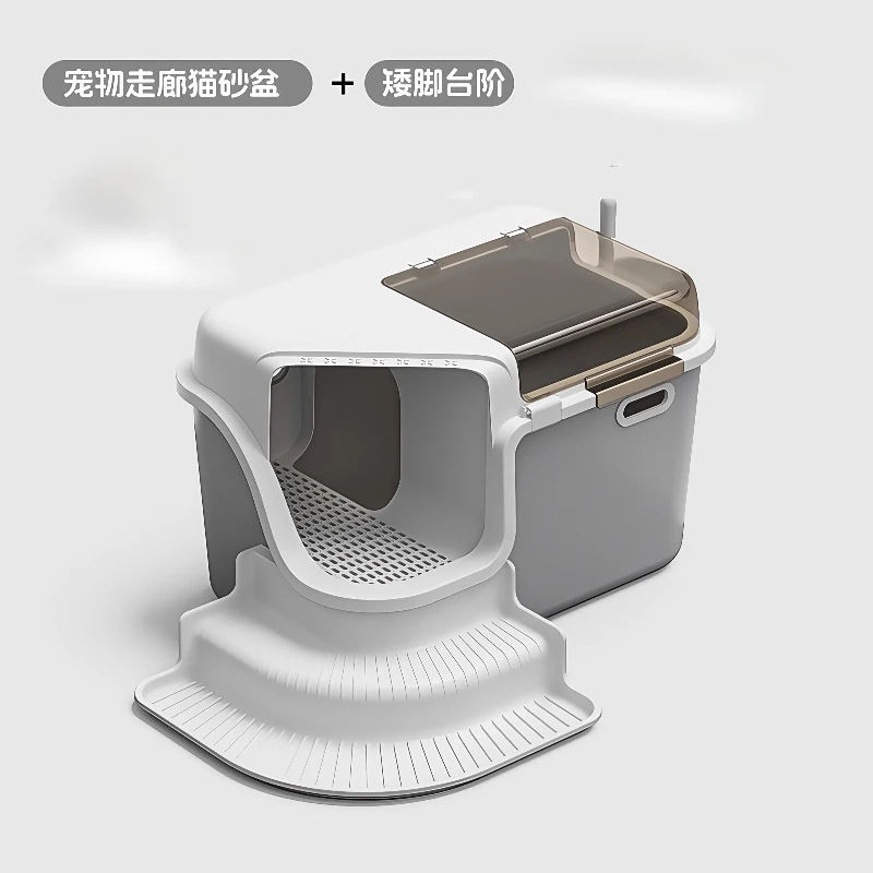 

Полностью закрытый ящик для кошачьего туалета, брызгозащищенный и устойчивый к запаху, большой кошачий туалет в коридоре