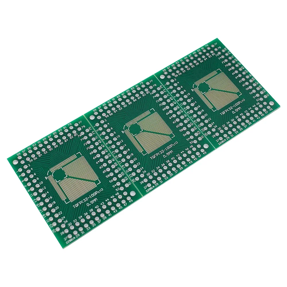 10PCS 38 mm × 46 mm Transfer Board FOFP TOFP 32 44 64 80 100 LQFP Adapter Board DIP Pin Board Pitch Adapter