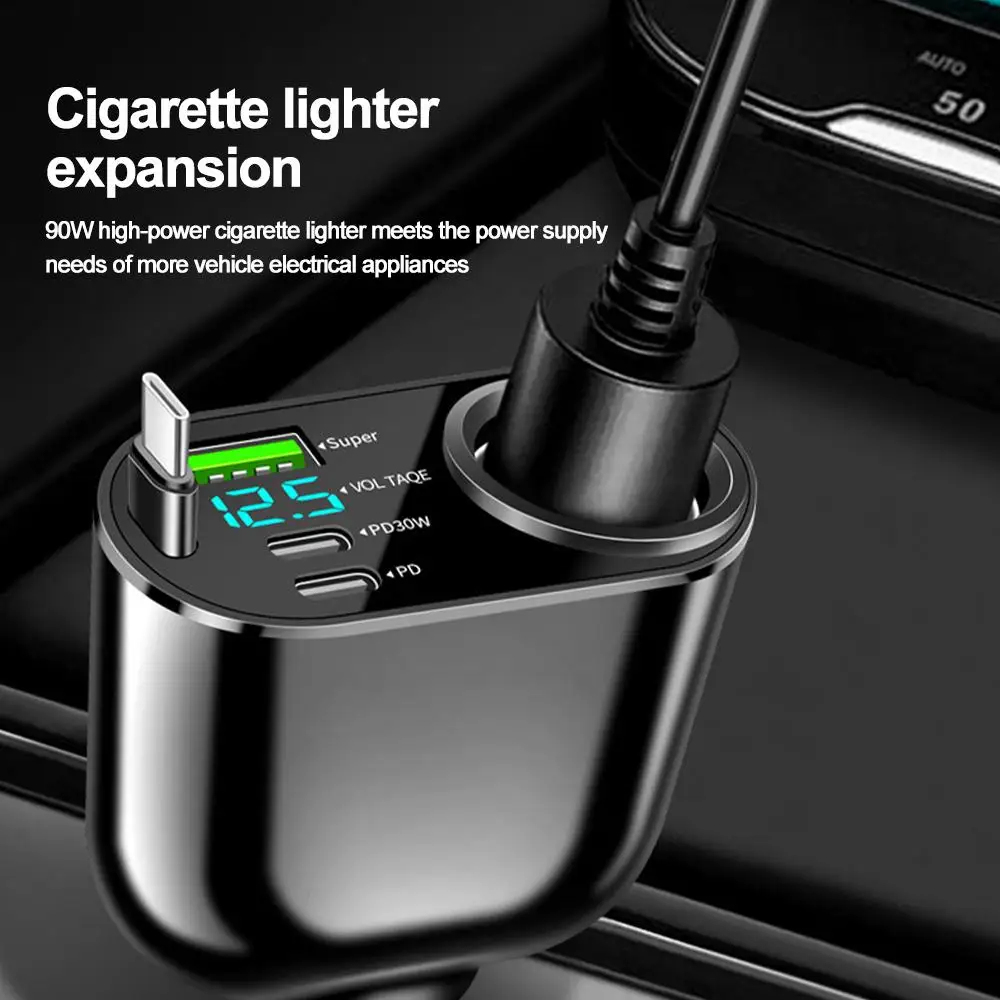 66 W PD 30 W 5 Ports Auto Ladegerät Super Schnelle Lade PD Typ C Auto Zigarre leichter Buchse Für iPhone Huawei Sumsung Xiaomi – Detail 8
