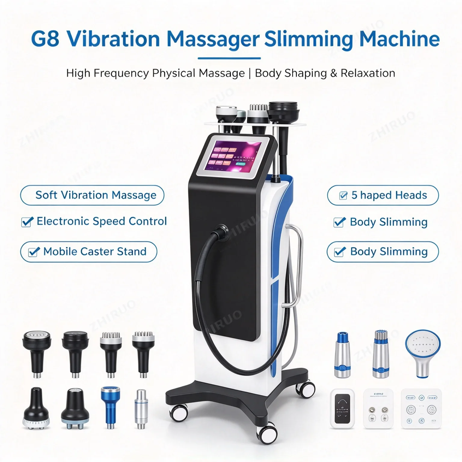 Professional 4-in-1 G9 Bio Brush Vacuum Heating Massager 40k G8 Cellulite Massager Body Slimming Vibration Machine