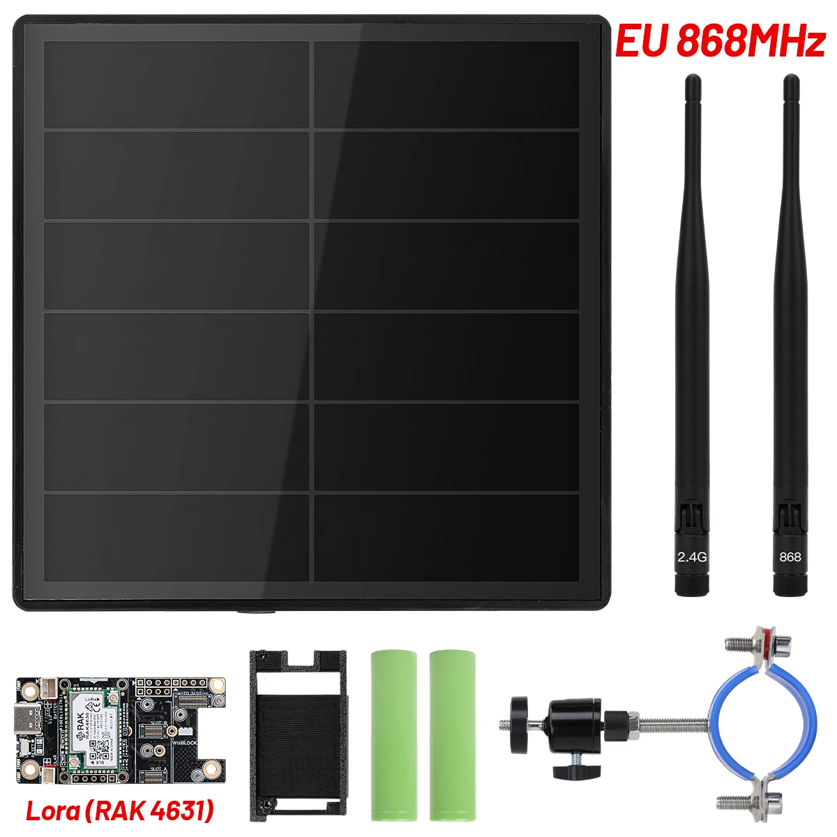 D5L Solar Meshcore Node, paalgemonteerd, lange afstand LoRa RAK4631 Wisblock met RAK19007 SX1262 module, zonne-nod voor mesh-apparaten