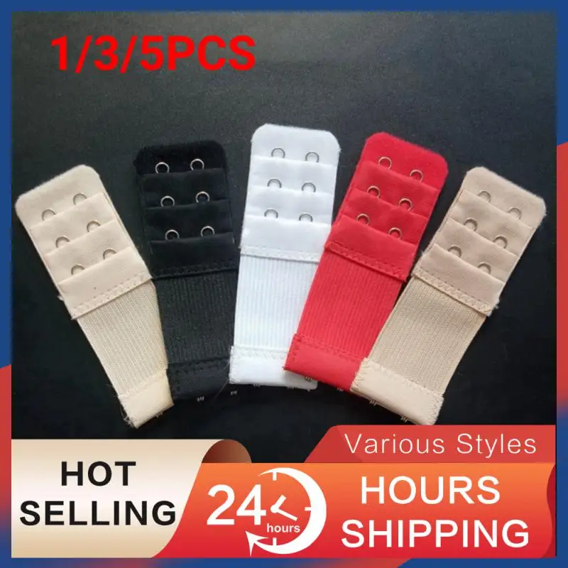 

1/3/5Pcs Women's Elastic Bra Extension Strap Ladies Useful Bra Black White Extender Adjustable Belt Buckle Button Accessories