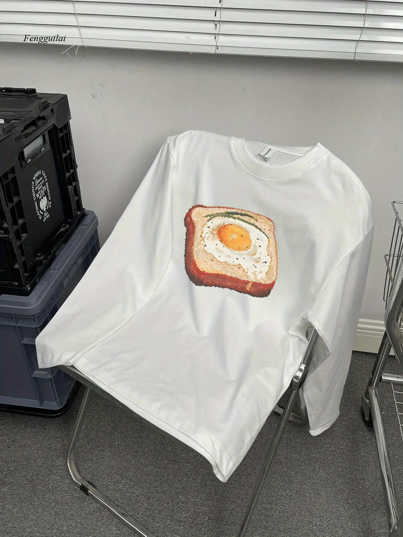 

Повседневная футболка с круглым вырезом и длинными рукавами — новинка с рисунком сэндвича для завтрака, черная с красочным принтом для завтрака