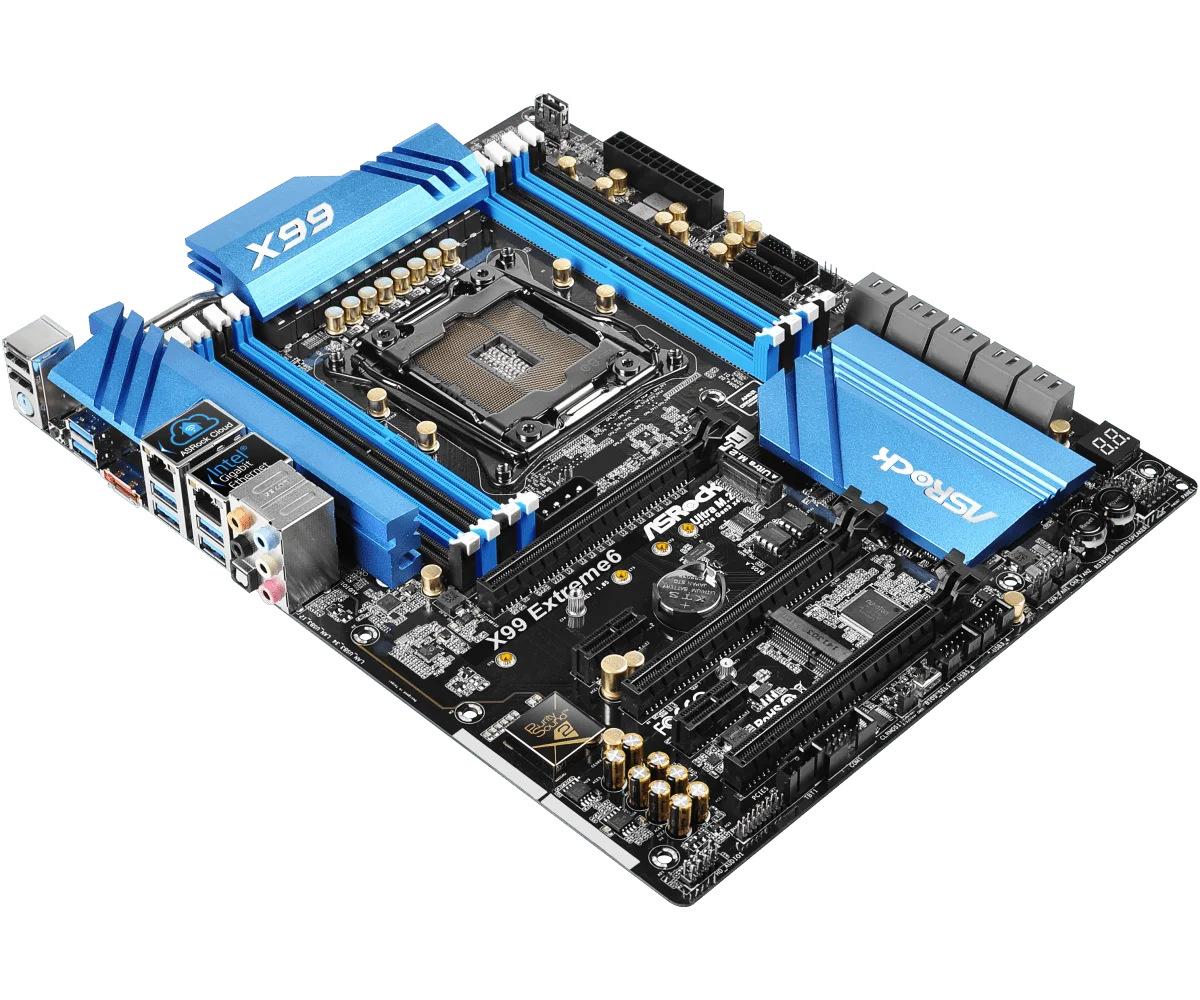 اللوحات الأم ASROK X99 Extreme6 X99 LGA 2011-3 V3 DDR4 128GB PCIe 3.0 تدعم i7-6950 E5-2640 E5-2680 E5-2660 M.2 ATX