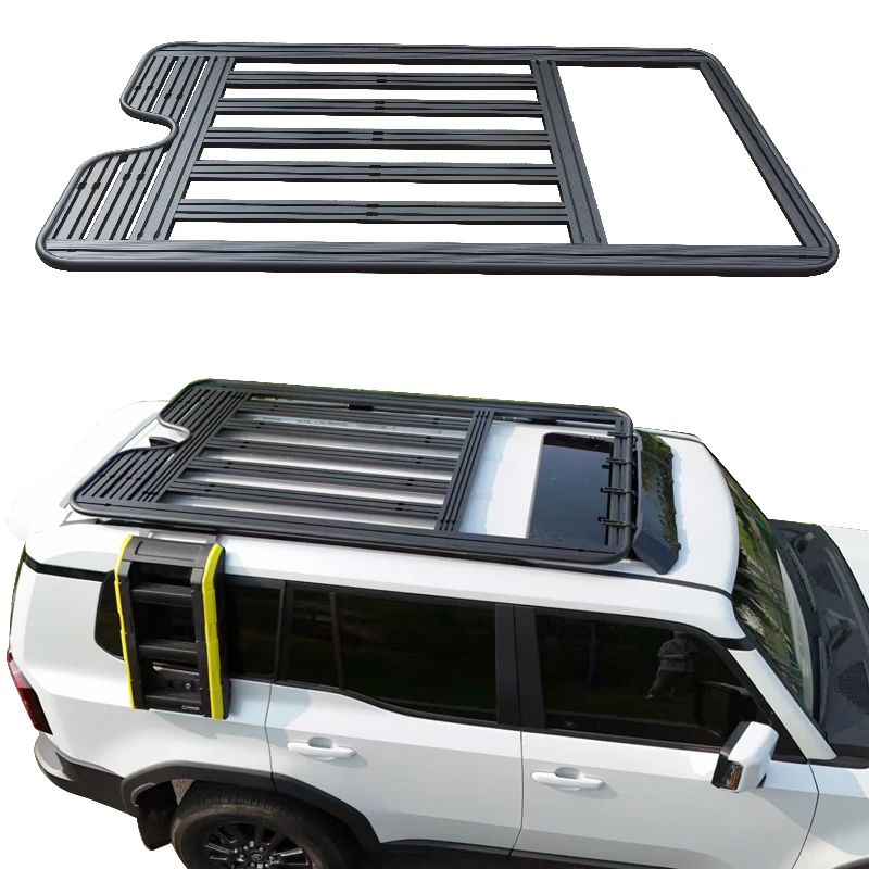 

Cross bar Frame Guality Aluminum 4x4 Luggage bar Car Roof Rack Roof Luggage Basket for Toyota LC250 Prado 2024