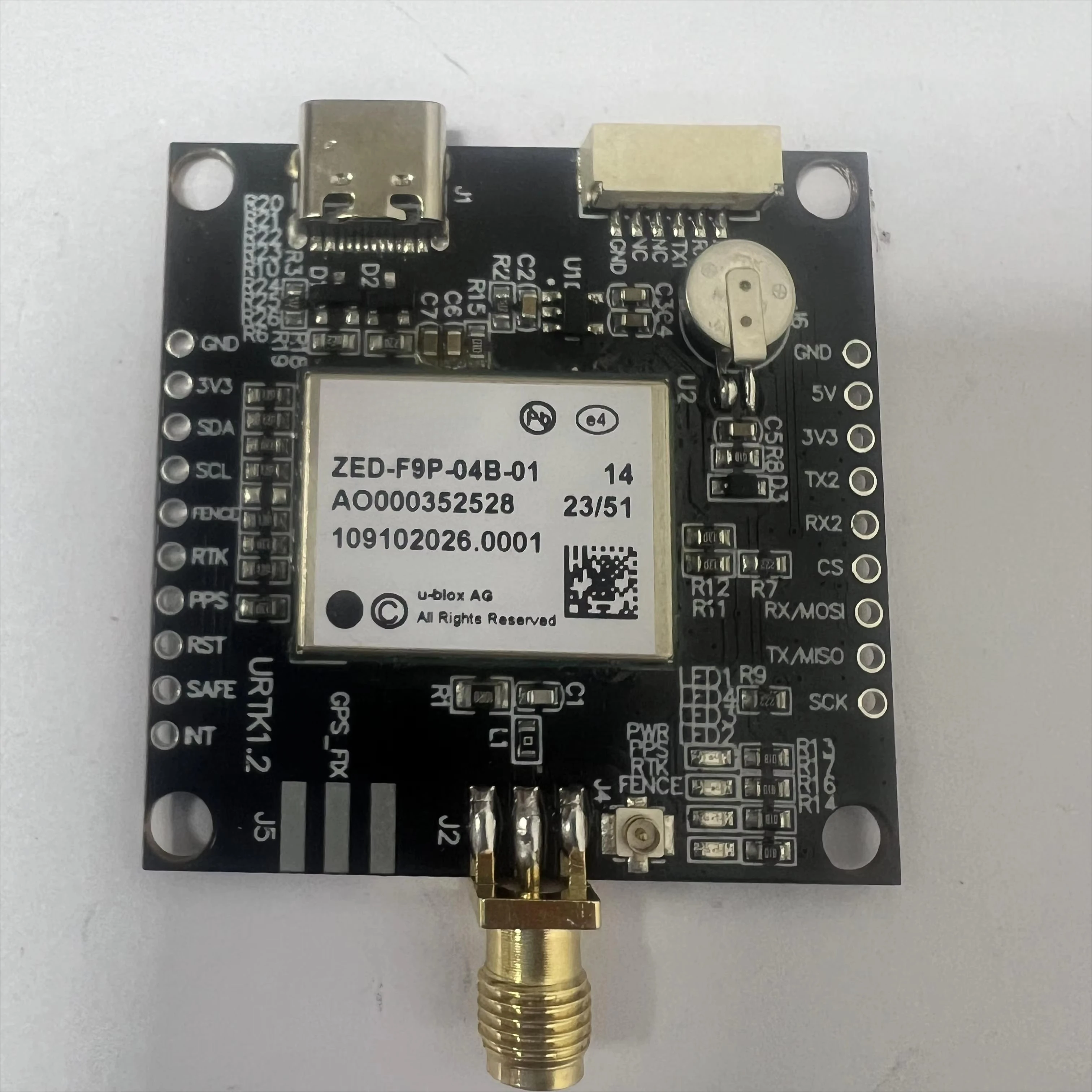 UBLOX-ZED-F9P High Precision Centimeter Differential Positioning Board TYPE-C Interface RTK Module