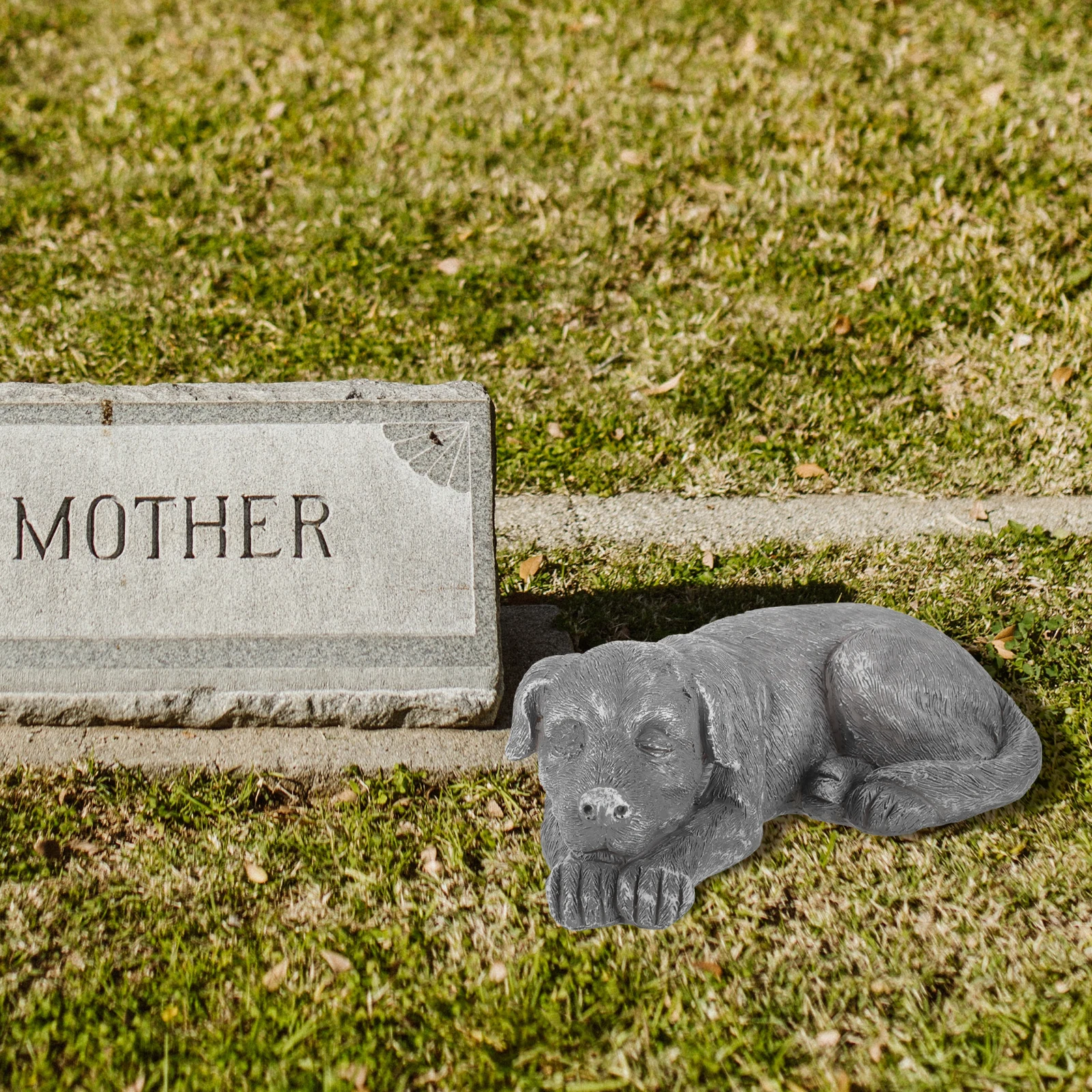 

Memorial Stone Resin Outdoor Garden Statue For Grave Yard Decor Animal Tribute Marker Decorative Statue Headstone