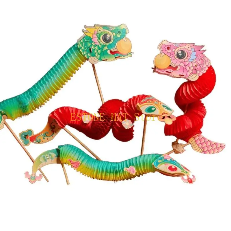 

49MF Набор игрушек для китайского танца змей в сборе, набор 3D бумажных кукол ручной работы со змеей