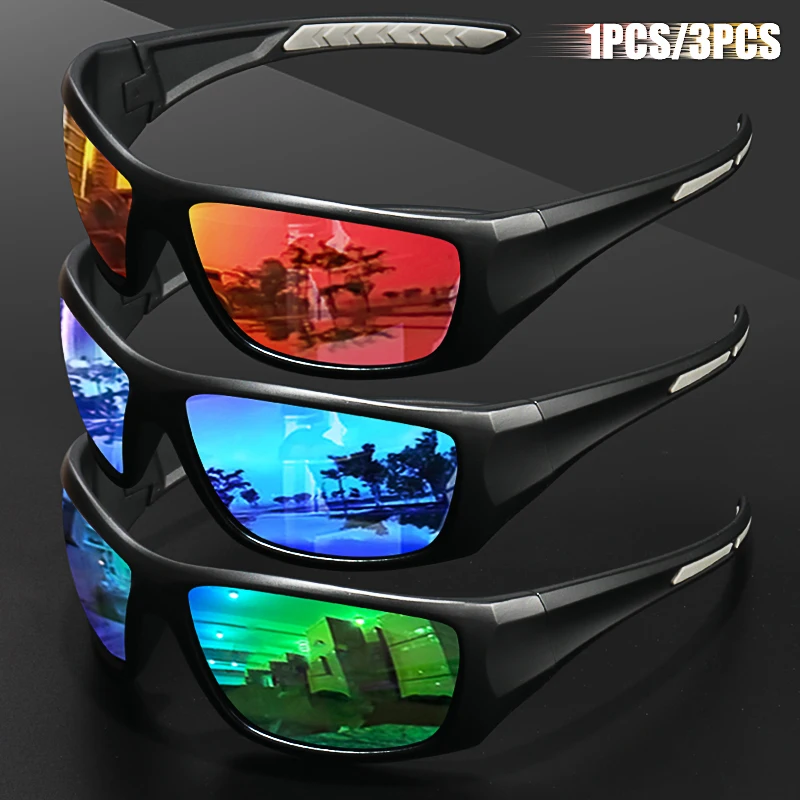 1pc/3pc unisex gepolariseerde sportzonnebril - onverwoestbaar frame, UV400-bescherming, ideaal voor fietsen, vissen en hardlopen