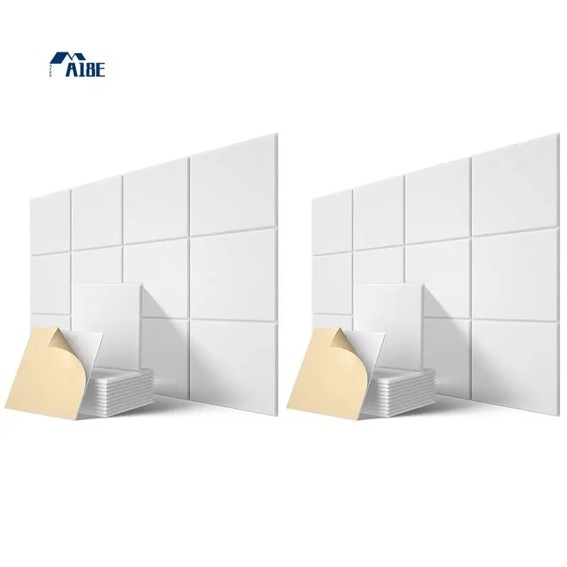 

A18E-Self-Adhesive Acoustic Panels 24 Pack,12 X 12 X 0.4 Inch Sound Proof Padding,Sound Absorbing Panel For Home ,White