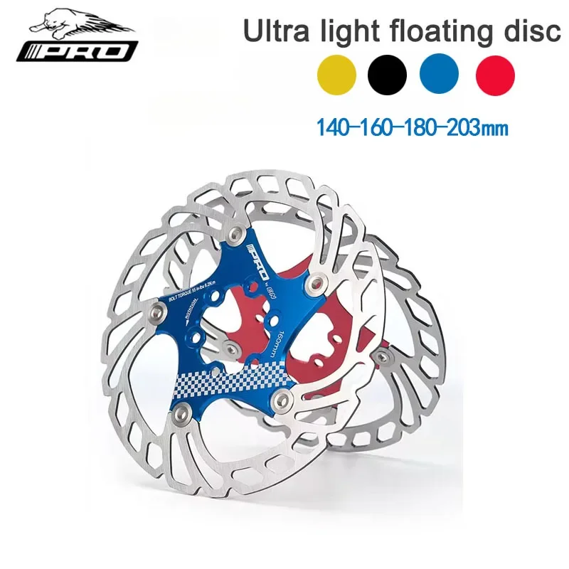 

IIIPRO Bicycle140mm 160mm 180mm 203mmDisc Brake Rotor Floating Thickening Anodized Quick Cooling Ultra-light Disc cycling parts