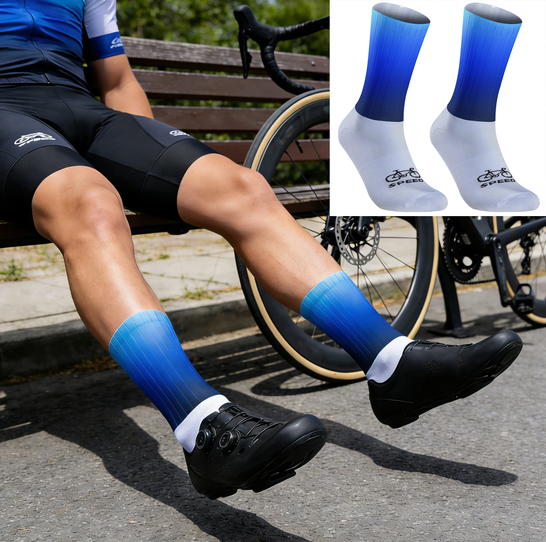 

Soft and comfortable cycling socks, gradient colors, cycling should also be trendy and fashionable,