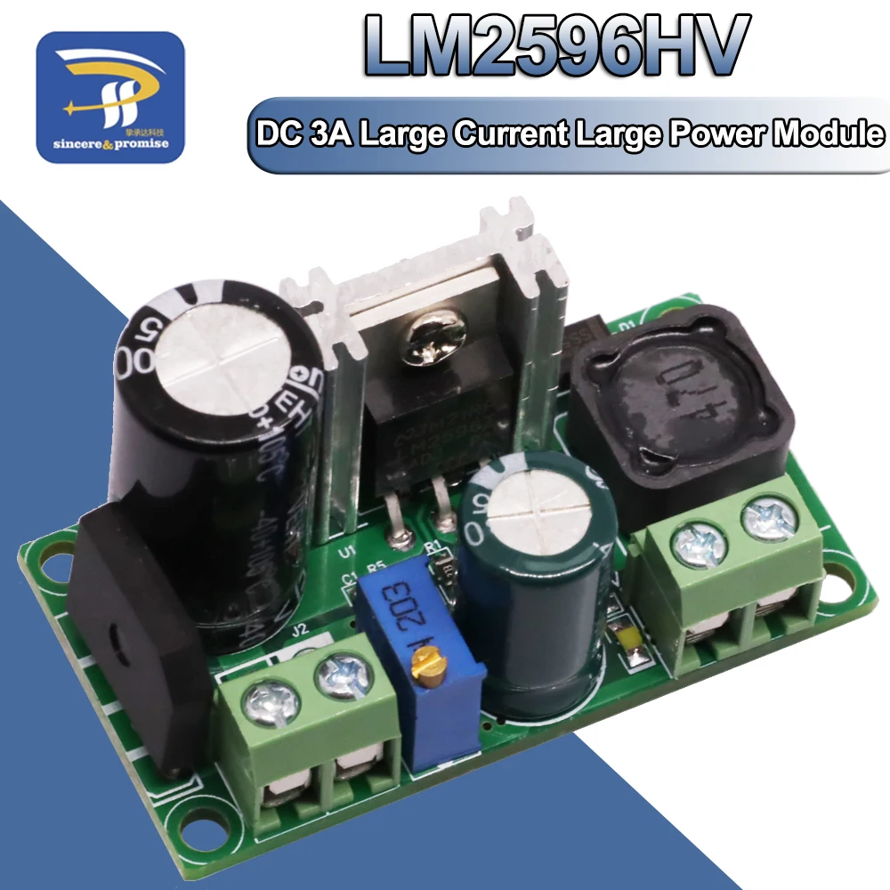 LM2596HV Przetwornica obniżająca napięcie AC/DC na DC Moduł zasilacza LM2596 3v 3.3V 5V 6V 9V 12V 15V 24V AC 5V-30V, DC 5V-50V