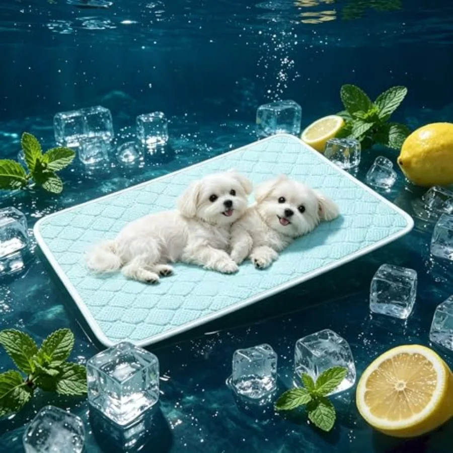 Pet Cooling Mat Scratch Resistant  Instant 6-12°F Drop No Water or Electricity Needed Self Cooling Crate Mat for Bed, F