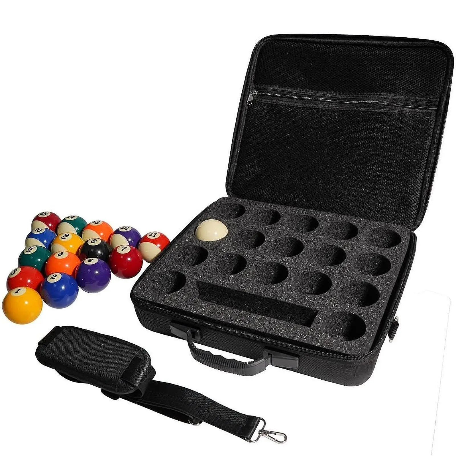 Mallette de transport pour boules de billard, sac de transport rembourré avec poche zippée interne