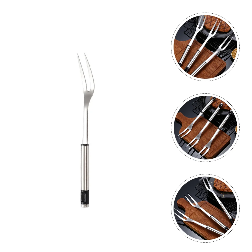 

E9 BBQ Meat Fork Carving Fork Stainless Steel Fondue Fork Granny Fork 2-Prong Barbecue Grill Fork Cooking Fork Barbecue Grilling
