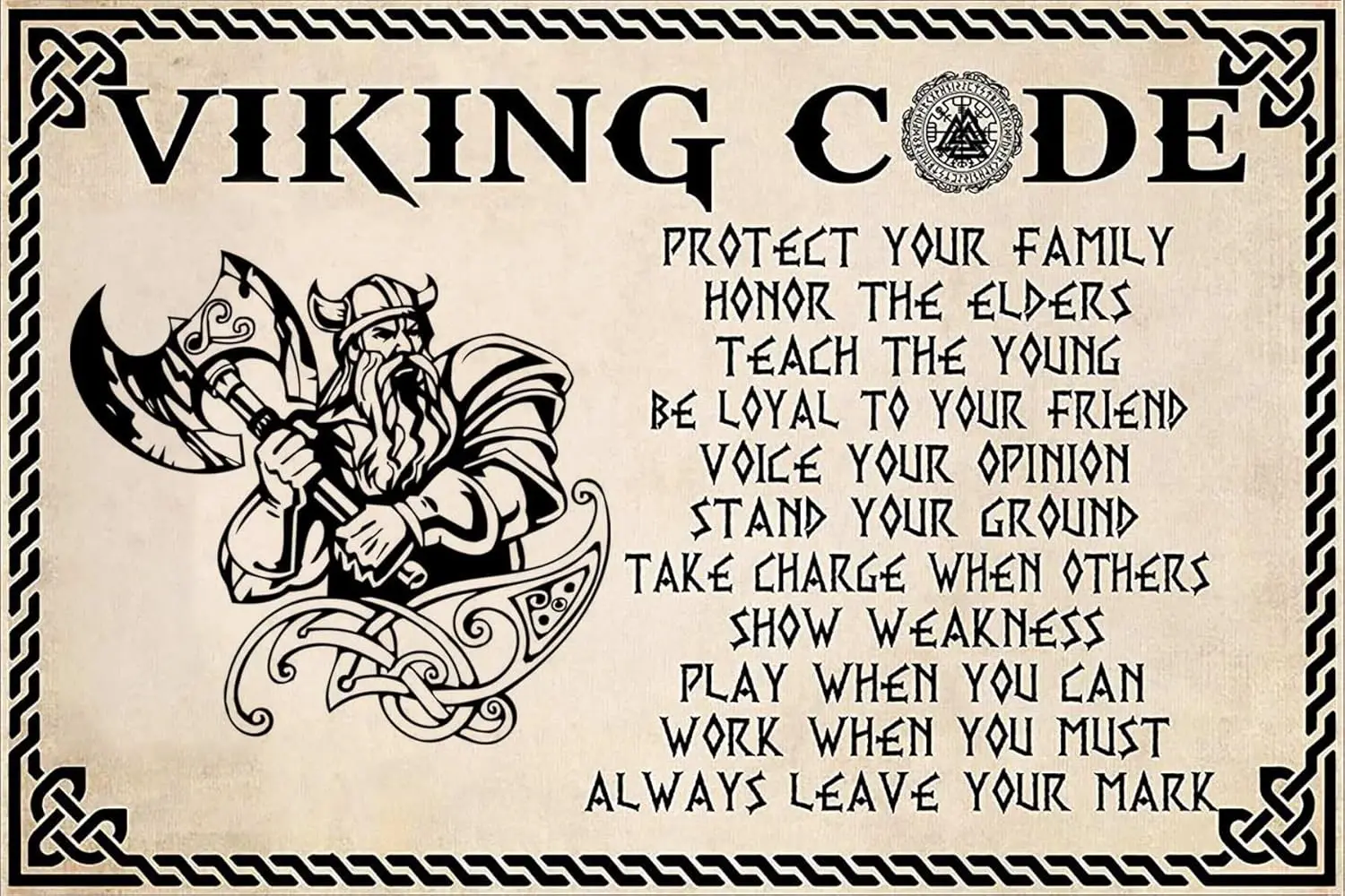 Bestylez Viking Gifts For Men Viking Code Sign Viking Wall Decor For Home Bar 8x12 inches (963) sign