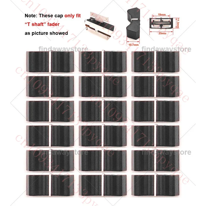 18pcs Straight Slide Fader Knob Cap For Yamaha Allen & Heath  Soundcraft(Black)