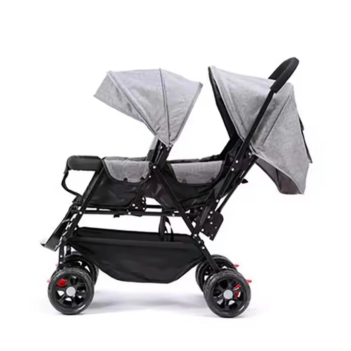 

Twin Strollers Can Be Customized Double Strollers Travel Lightweight High View Foldable Double Strollers to Sit and Lie on