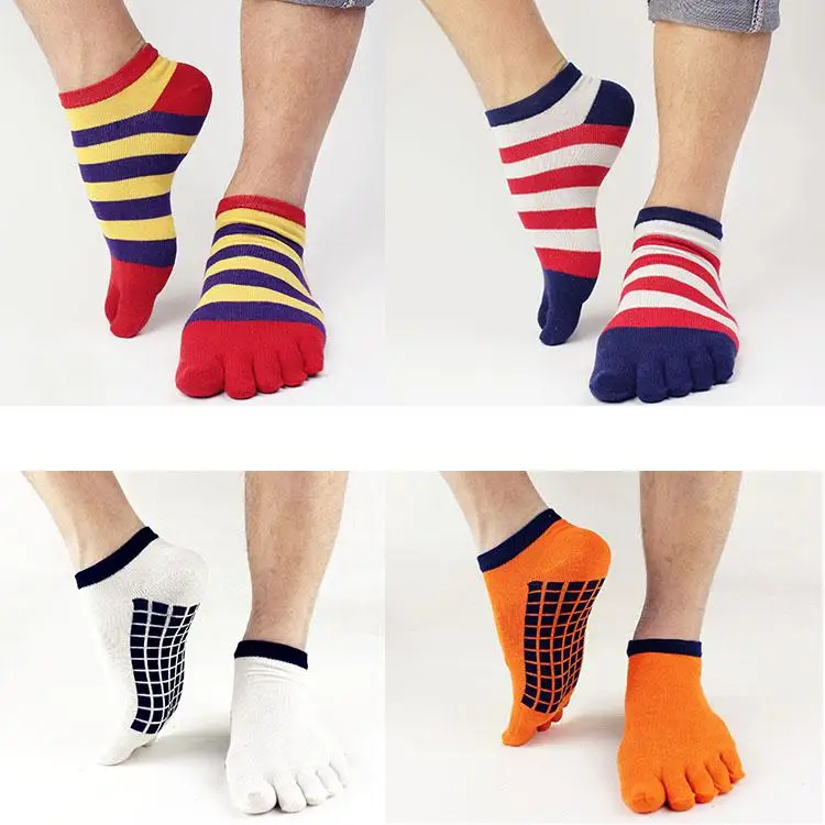 3 Pairs Five Finger Socks Personalized Men Short Tube Ankle Split Toe Socks Breathable Comfortable Sports Casual Cotton Socks