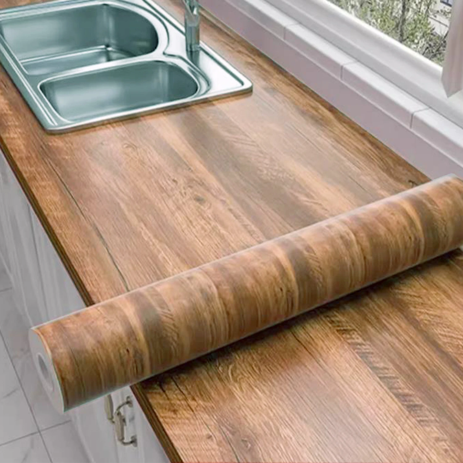 

Водостойкие самоклеящиеся обои из ПВХ в рулоне, мебельные шкафы, виниловая декоративная пленка, наклейки под дерево для домашнего декора своими руками