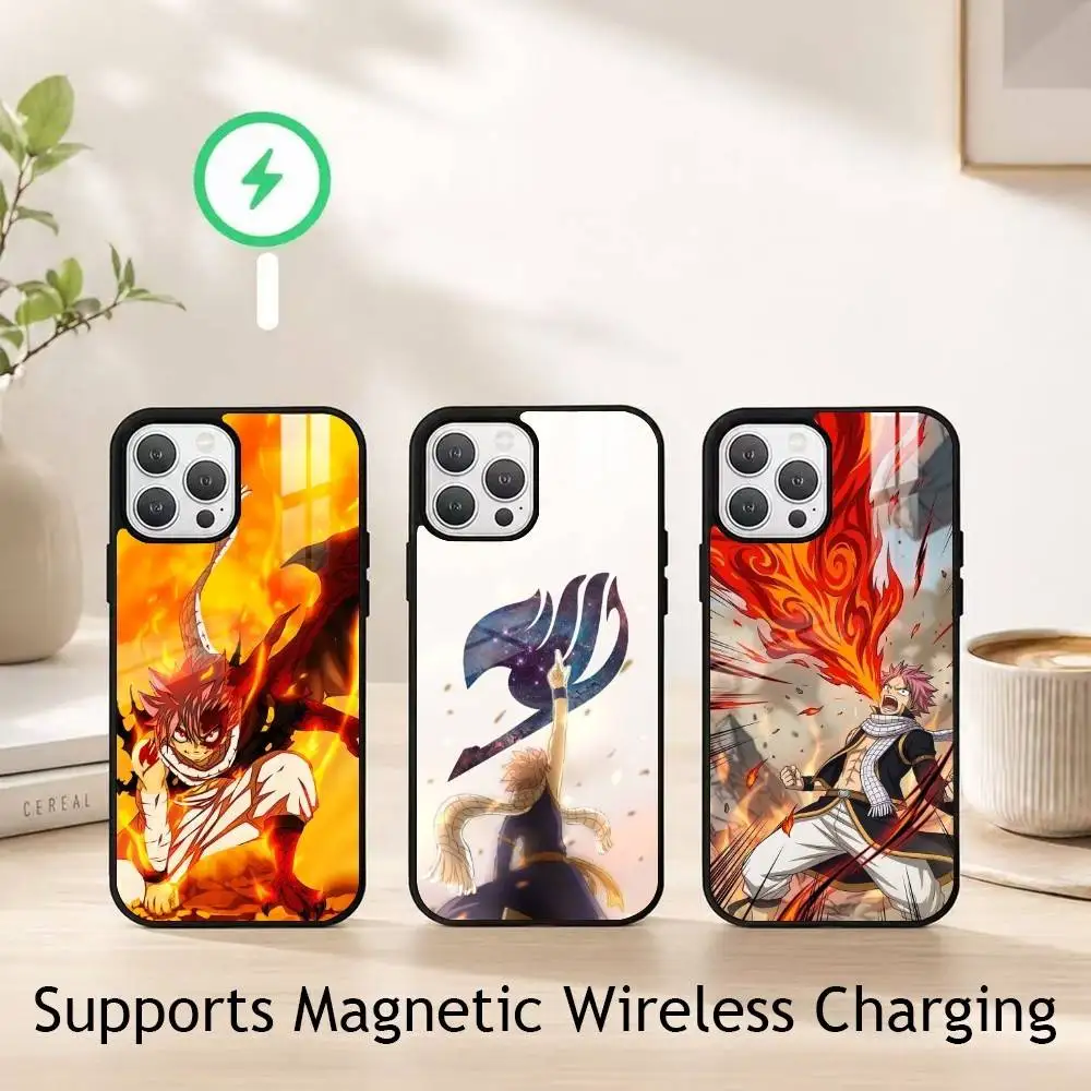 

Anime Fairy Tail Natsu Dragneel Phone Case For iPhone17,16,15,14,13,12,11 Plus,Pro Allows magnetic wireless charging
