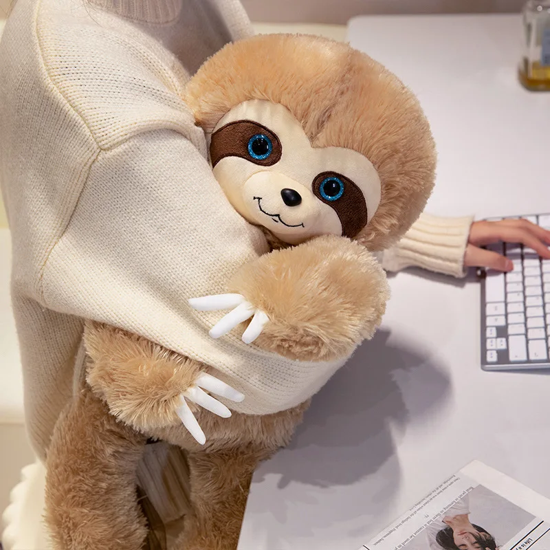 Simulation Fluffy Chubby Sloth Plushies Doll Cute Stuffed Animals Kawaii Soft Lifelike Sloth Kids Toys for Girls Boys Gifts Deco