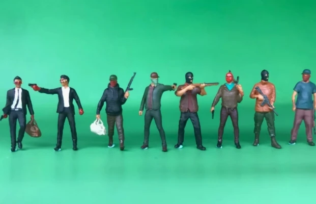 1：64 Miniature Painted Figure Model African Mercenaries Movementing Figures Somali Pirates Photography Color Miniatures
