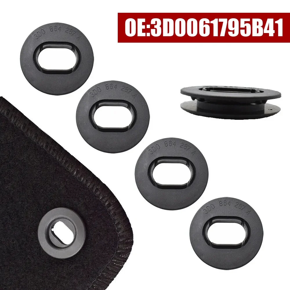 

4 Sets Black Car Floor Mat Fastener Clips Carpet Oval Clamps Car Accessories for VW Golf GTI Seat Leon MK1 Skoda Octavia Fabia