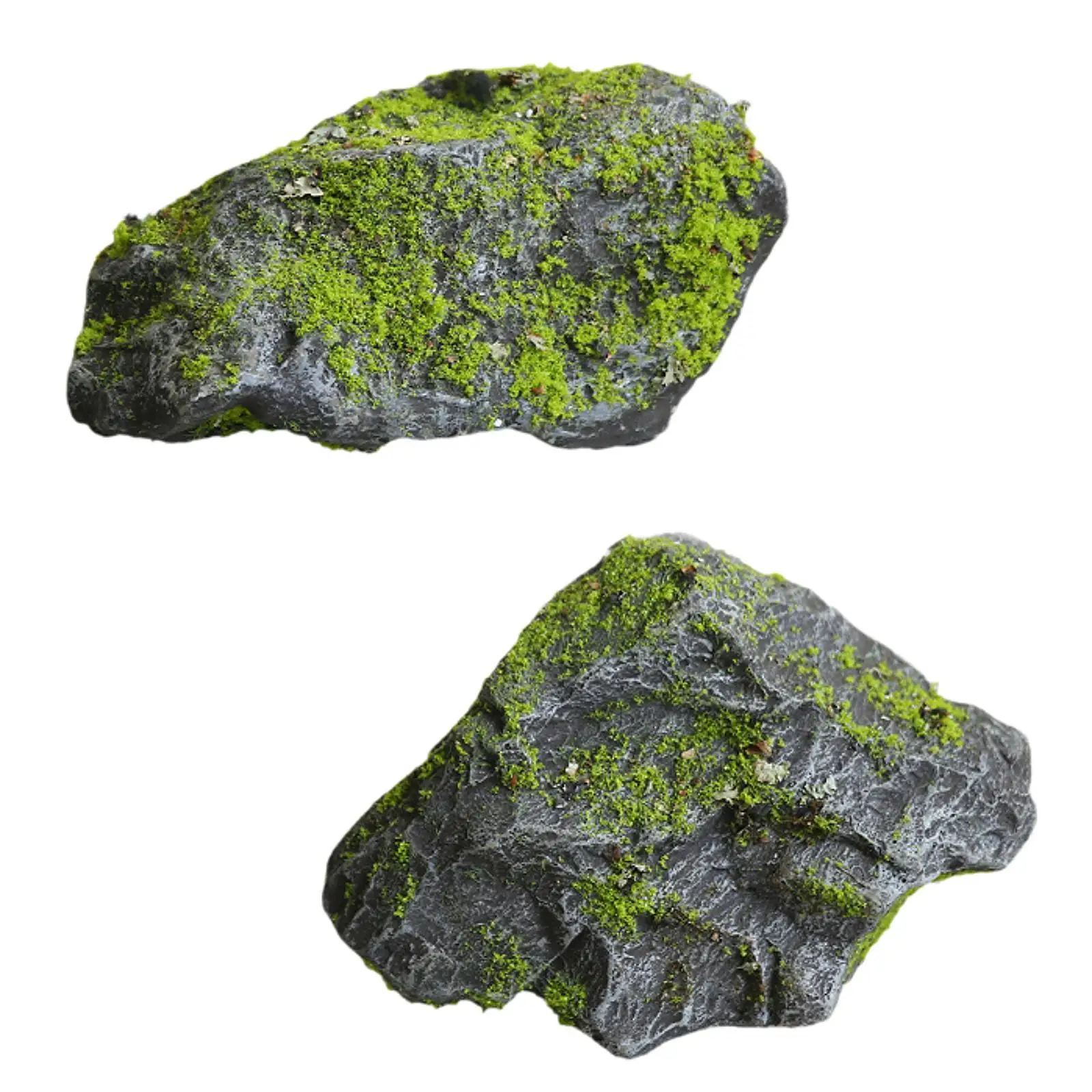 

Artificial Rocks Decorative Faux Green Covered Stones Foam for Garden Floral Arrangements Indoor DIY Crafting Decor